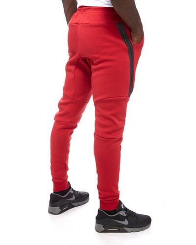 Nike Tech Fleece Pants in Red for Men - Lyst