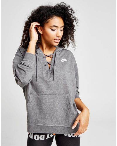 nike lace up hoodie