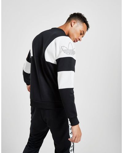 adidas Originals Spirit Poly Crew Sweatshirt in Black/White (Black) for Men  - Lyst