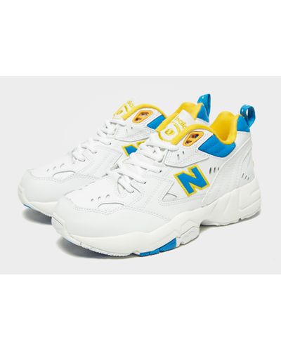 New Balance Leather 608 in White/Blue/Yellow (Blue) - Lyst