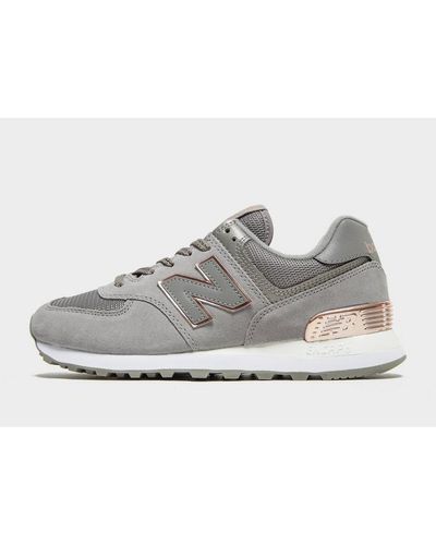 New Balance Suede 574 in Grey/Rose Gold (Gray) - Lyst