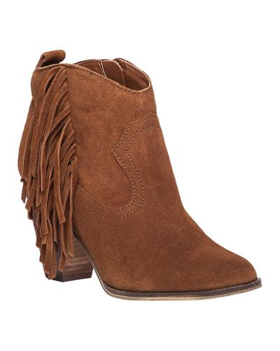 Steve Madden Ohio Suede Fringed Boots in Tan Suede (Brown) - Lyst