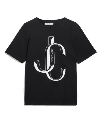 Jimmy Choo Cotton Jc-tee in Black | Lyst