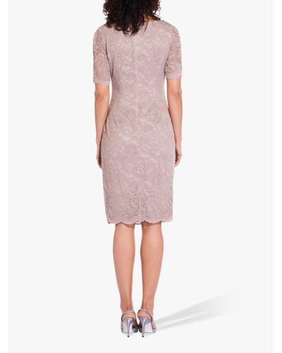 Adrianna Papell Lace Embellished Wrap Dress in Pink - Lyst