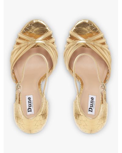 dune gold platform heels