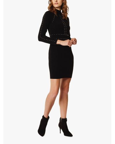 karen millen black studded dress