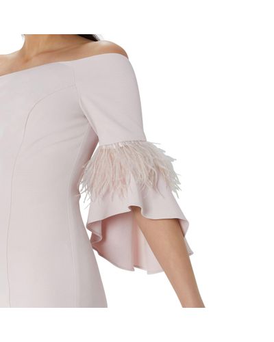 coast sadie feather trim shift dress