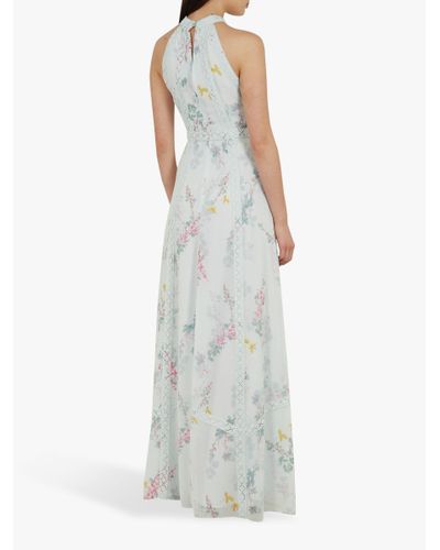 Ted Baker Dahleen Sorbet Lace Trim Halter Maxi Dress in Pale Green (Green)  - Lyst