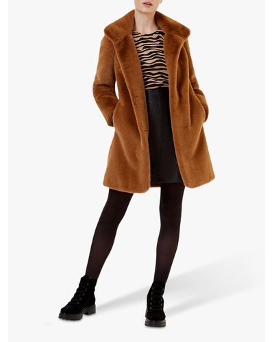 Freda faux fur collar coat Clearance