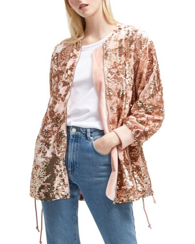 French Connection Velvet Adette Shine Jacket - Lyst