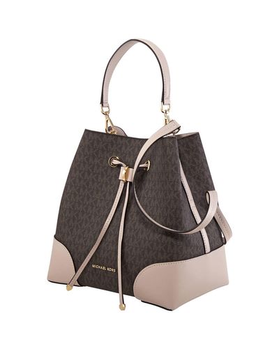 michael michael kors signature mercer gallery convertible bucket leather shoulder bolsa