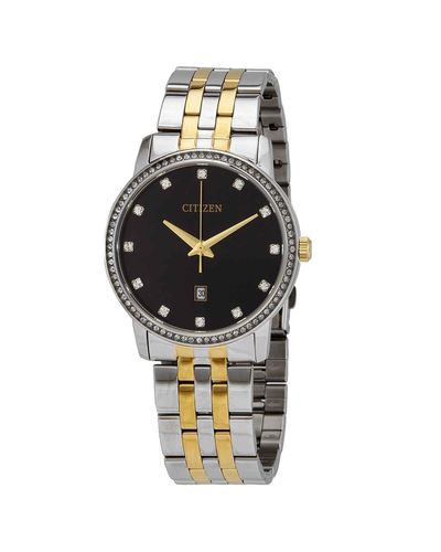 citizen quartz two tone watch