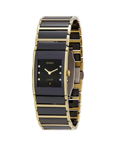 Rado Integral Jubile Black Diamond Dial Two Tone Ceramic Ladies Rado Integral Jubile Black Diamond Dial Two Tone Ceramic Ladies