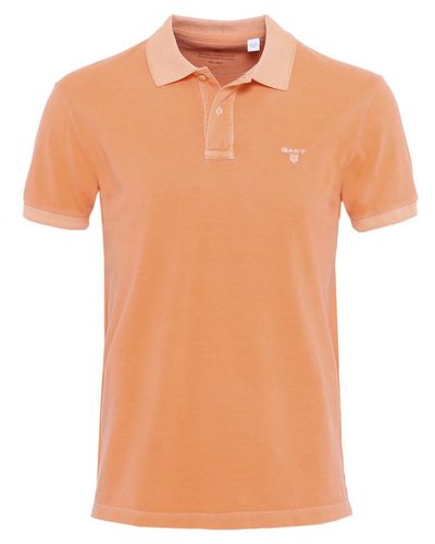 GANT Cotton Sun Bleached Polo Shirt in Tangerine (Orange) for Men - Lyst