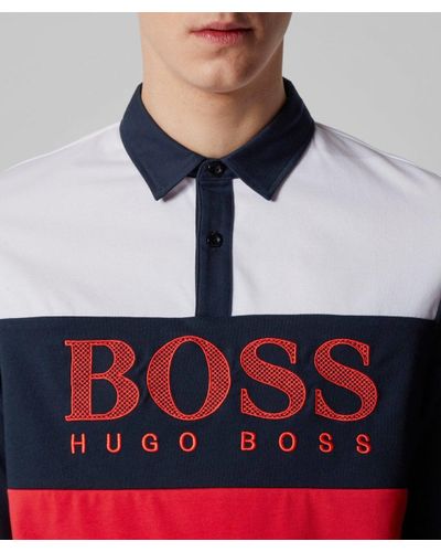 boss plisy long sleeve polo