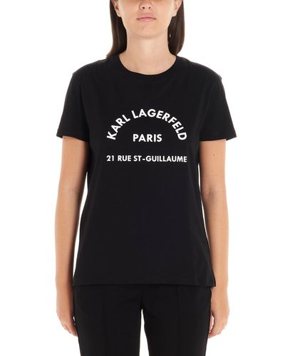 Karl Lagerfeld Logo T-shirt in Black - Lyst