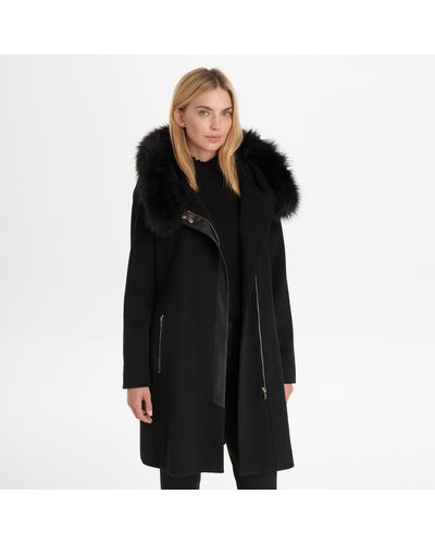 wool coat with fur hood