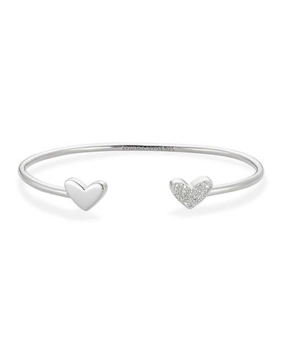 Kendra Scott Ari Heart Sterling Silver Cuff Bracelet in Metallic - Lyst