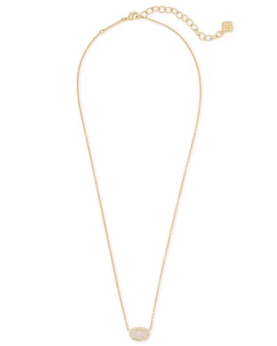 Kendra Scott Chelsea Gold Pendant Necklace In Rose Quartz Metallic Lyst - Chelsea Gold Pendant Necklace In Rose Quartz