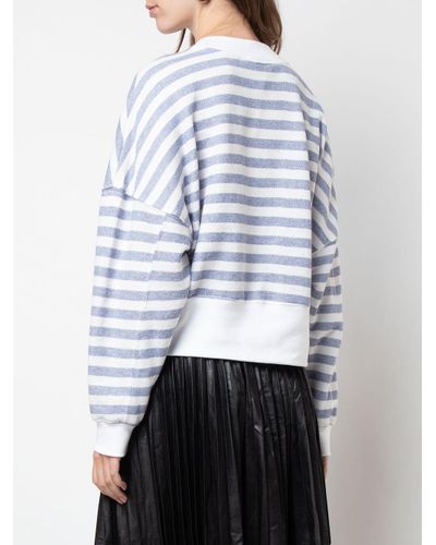 blue and white striped sweatshirt womens