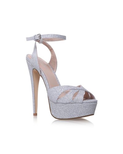 Carvela Kurt Geiger Synthetic Layer Silver Glitter Occasion Shoe in  Metallic - Lyst