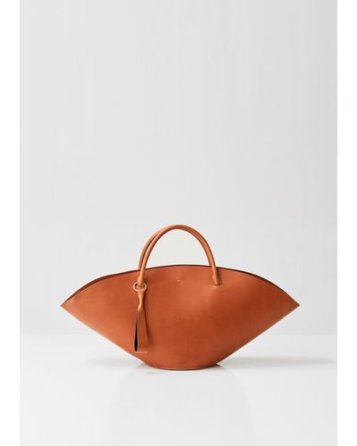 Jil Sander Leather Sombrero Medium Bag in Brown - Lyst