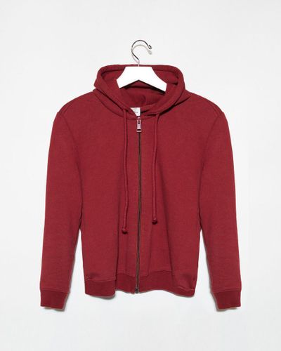 Vetements Cotton Shrunken Hoodie in Burgundy (Red) - Lyst