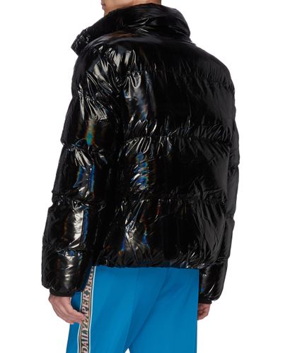 Daily Paper Holographic Effect Puffer Jacket in Black for Men - Lyst
