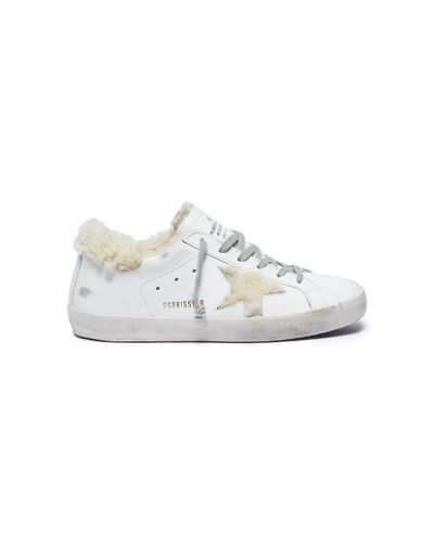 shearling lined golden goose sneakers