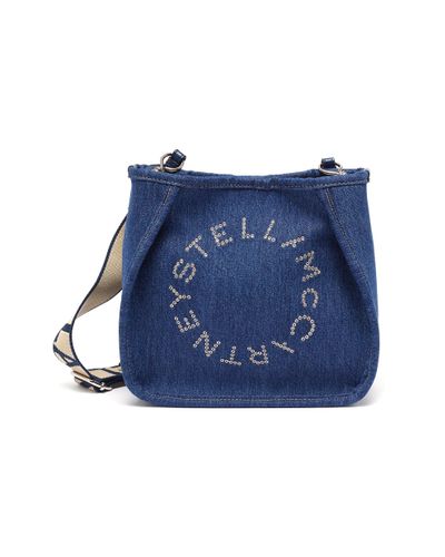 Stella McCartney Mini Eco Denim Crossbody Bag in Blue - Lyst
