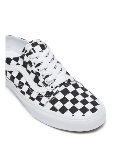 lace up vans checkered