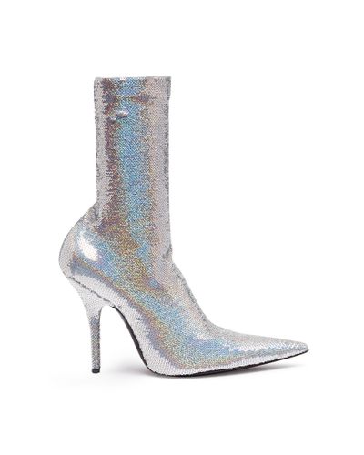 balenciaga knife sequin boots