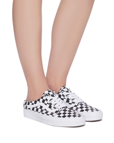 vans slip on mule checkerboard