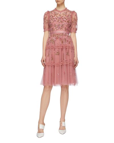 carnation sequin dress