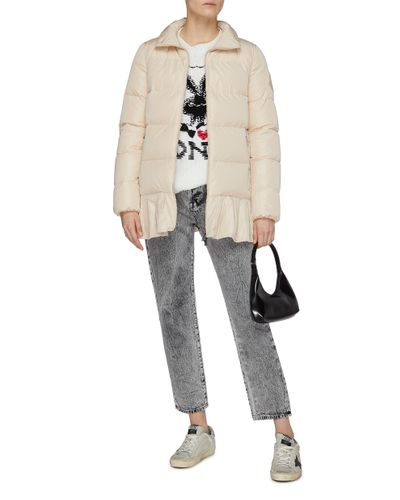 mock neck puffer jacket women's