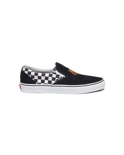 Vans 'classic Slip-on' Tiger Embroidered Checkerboard Panel Suede Skates in  Blue for Men | Lyst