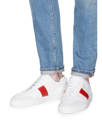 Axel Arigato 'dunk' Contrast Stripe Leather Sneakers in Red for Men - Lyst