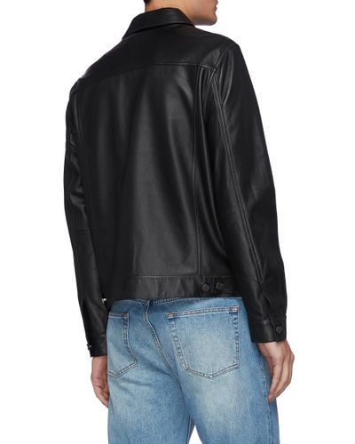Theory 'patterson' Leather Jacket Men Clothing Jackets Leather 