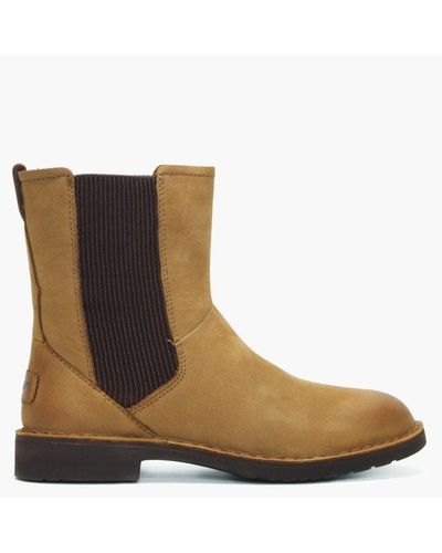 UGG Larra Chestnut Suede Chelsea Boots in Tan Leather (Brown) - Lyst