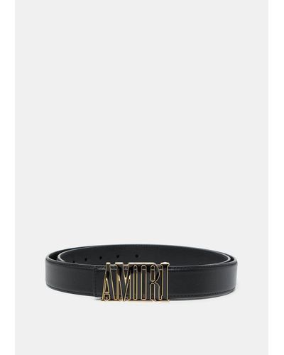 Amiri Leather Black & Gold Nappa Belt for Men - Lyst