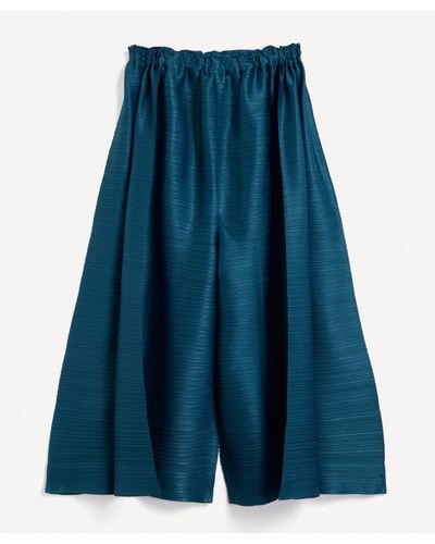 Pleats Please Issey Miyake Pleated Hopping Culottes in Blue | Lyst