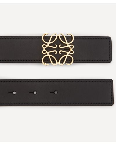 Loewe Anagram Buckle Leather Belt in Black | Lyst