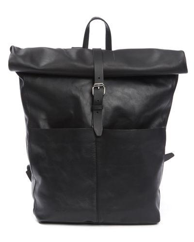 Sandqvist Antonia Leather Rolltop Backpack in Black for Men - Lyst