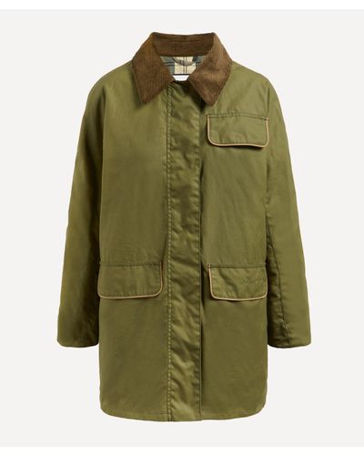 Barbour Corduroy By Alexachung Cyril Grandpa Wax Jacket in Green - Lyst