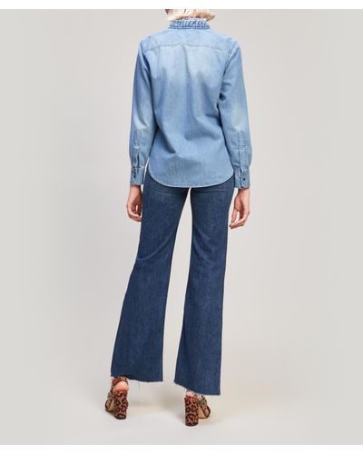 Étoile Isabel Marant Nawendy Ruffle Denim Shirt in Blue - Lyst