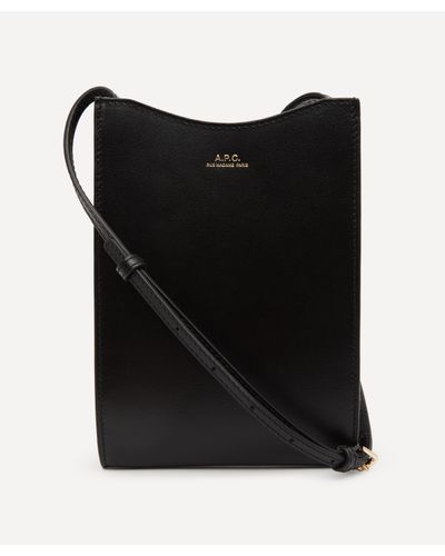 A.P.C. Jamie Leather Neck Pouch in Black - Lyst