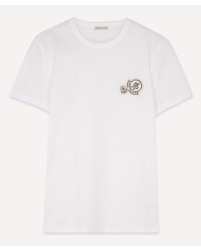 moncler double logo t shirt white