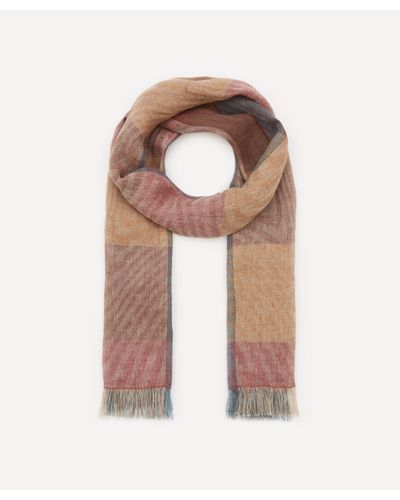 Nick Bronson Large Check Linen Scarf for Men - Lyst
