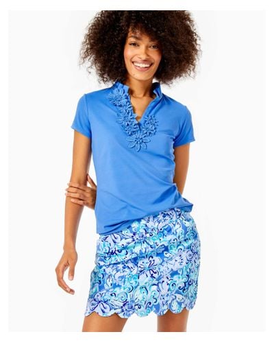 Lilly Pulitzer Monica UPF 50+ Golf Skort Crew Blue Tint Talk