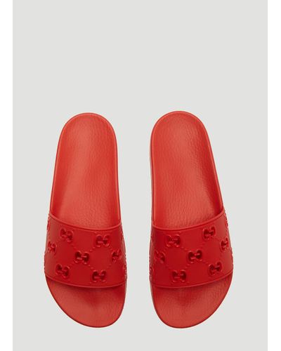 gucci mens rubber gg slides